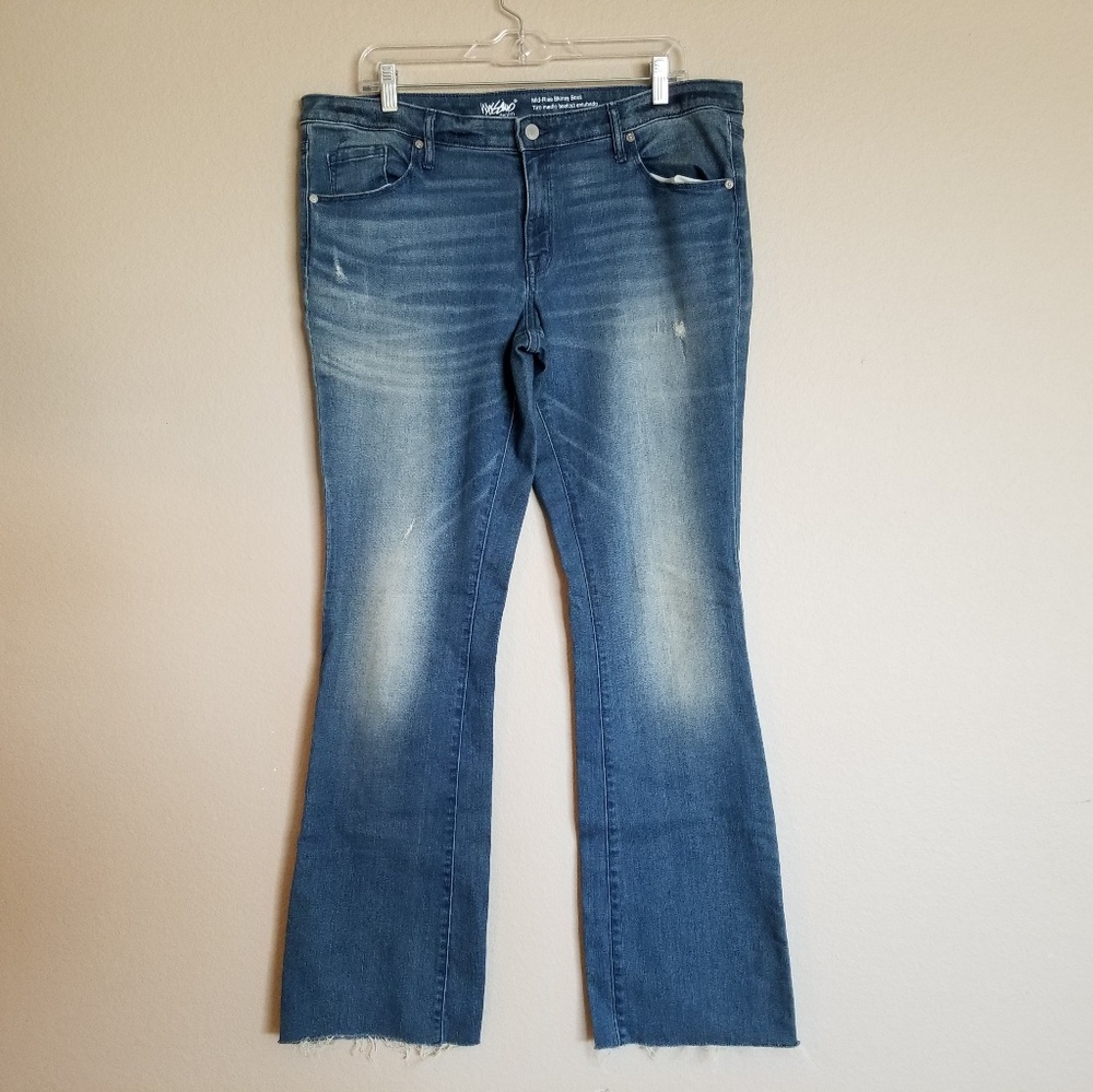 Mossimo Mid-Rise Skinny Bootcut Distressed Jeans